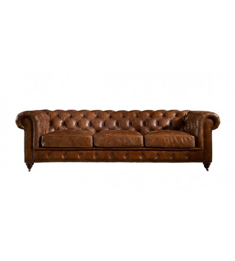 Winston Three Seat Classic Vintage Leather Chesterfield Lounge - Camel Brown, Cocolea, , ,