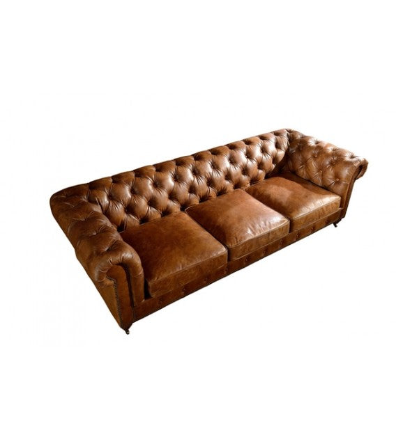 Winston Three Seat Classic Vintage Leather Chesterfield Lounge - Camel Brown, Cocolea, , ,