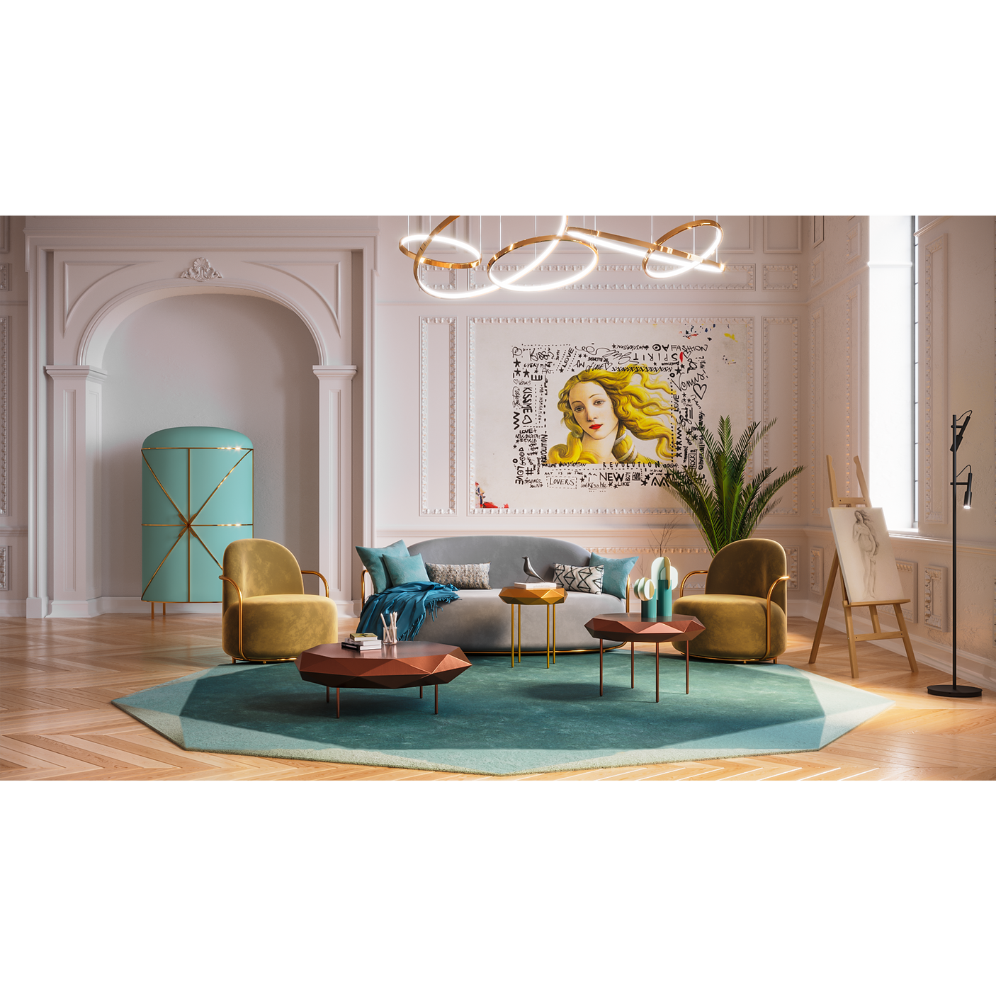 Orion Lounge Chair Gold Oro, Cocolea, , ,