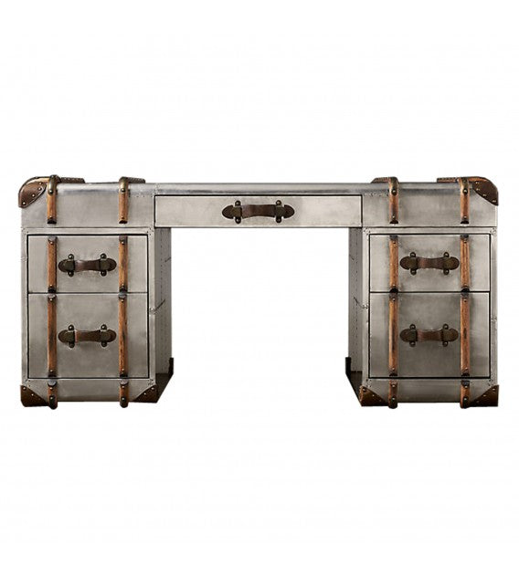 Turbojet Aluminium and Wood Desk, Cocolea, , ,