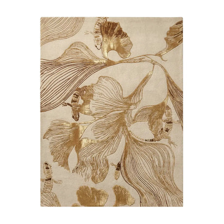 KOKET Flora Golden luxury rug with raised bamboo silk relief at Cocolea