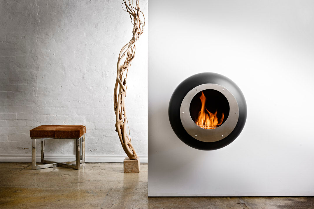 Cocoon Fires Vellum Wall-Mounted BLACK - Ethanol Fireplace, Cocolea, , ,