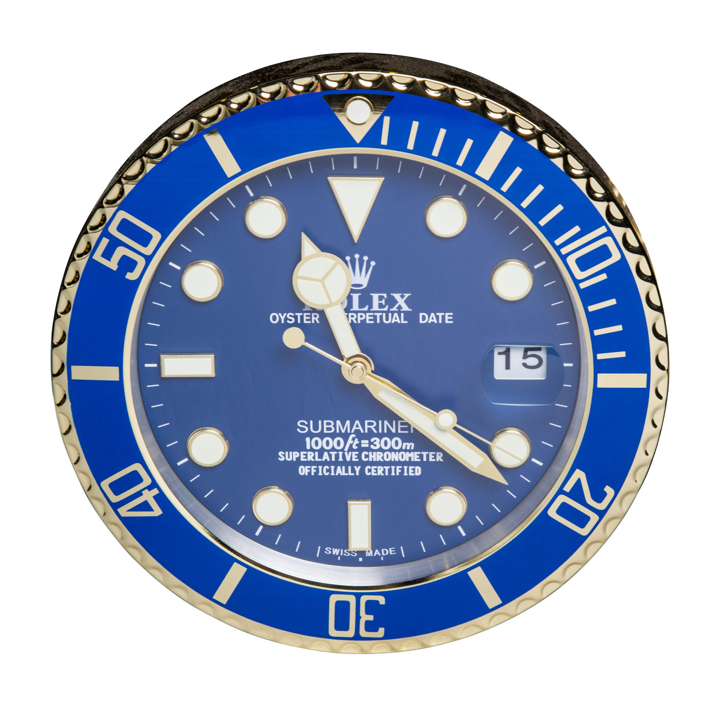 Rolex Submariner Blue & Gold Wall Clock, Cocolea, , ,