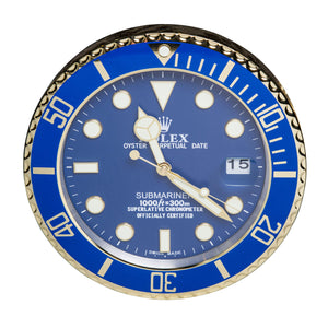 Rolex Submariner Blue & Gold Wall Clock, Cocolea, , ,