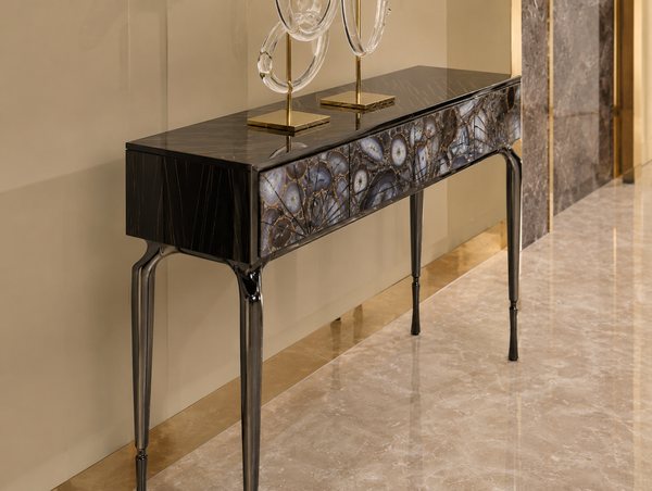 Aurora Agate Console | Custom Luxury Stone Entry Console Table