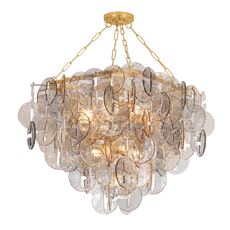 Aran Chandelier by Corbett Lighting in Vintage Gold Leaf