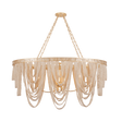 Santorini linear chandelier by Corbett Lighting in Vintage Gold Leaf