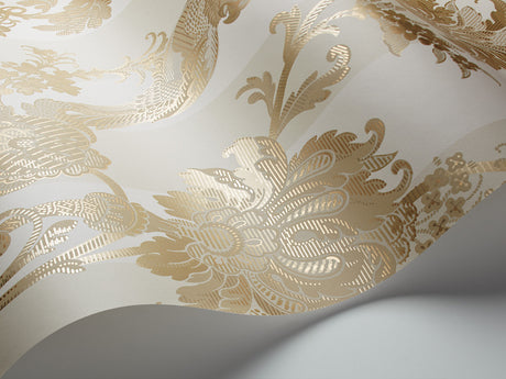 Zerzura wallpaper in Parchment / Gold by Natty & Polly, full pattern view