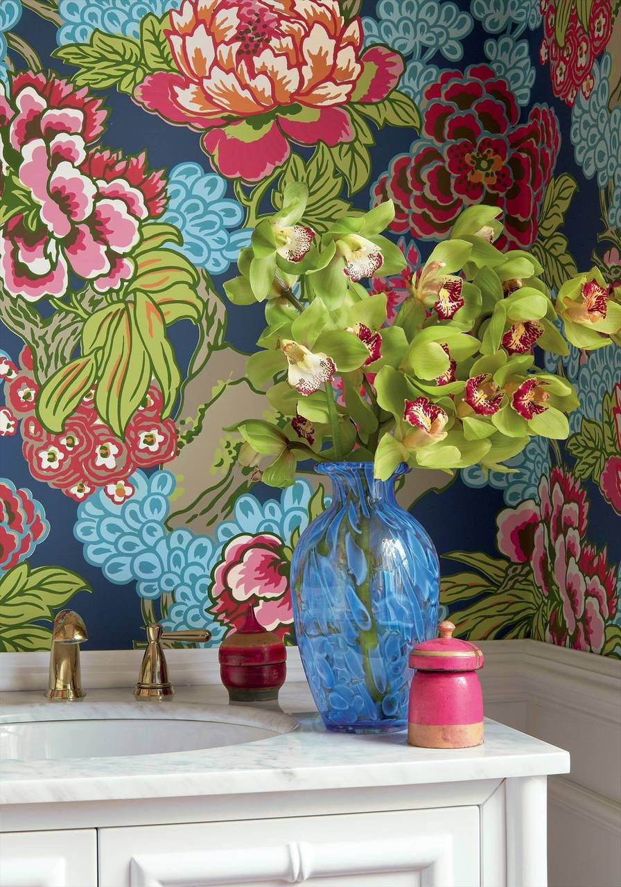 Honshu wallpaper in Grey by Natty & Polly, full pattern view