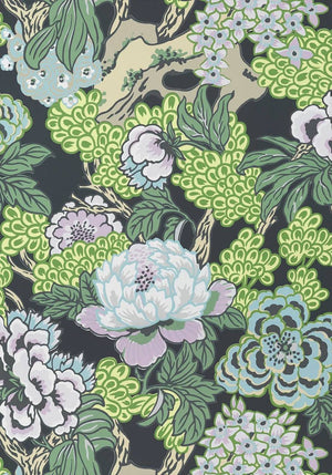 Honshu wallpaper in Grey by Natty & Polly, full pattern view