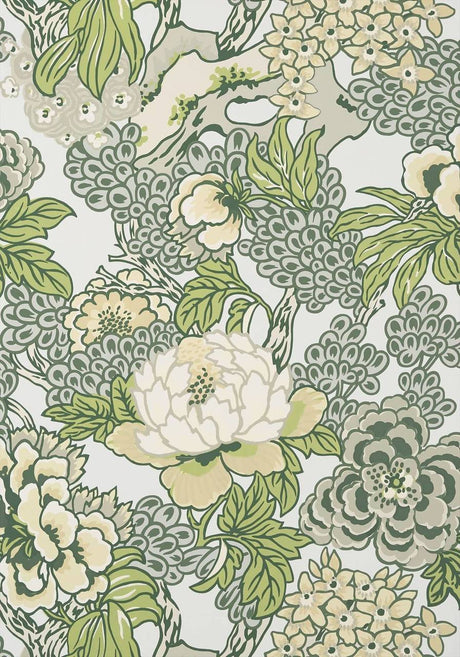 Honshu wallpaper in Robins Egg by Natty & Polly, full pattern view