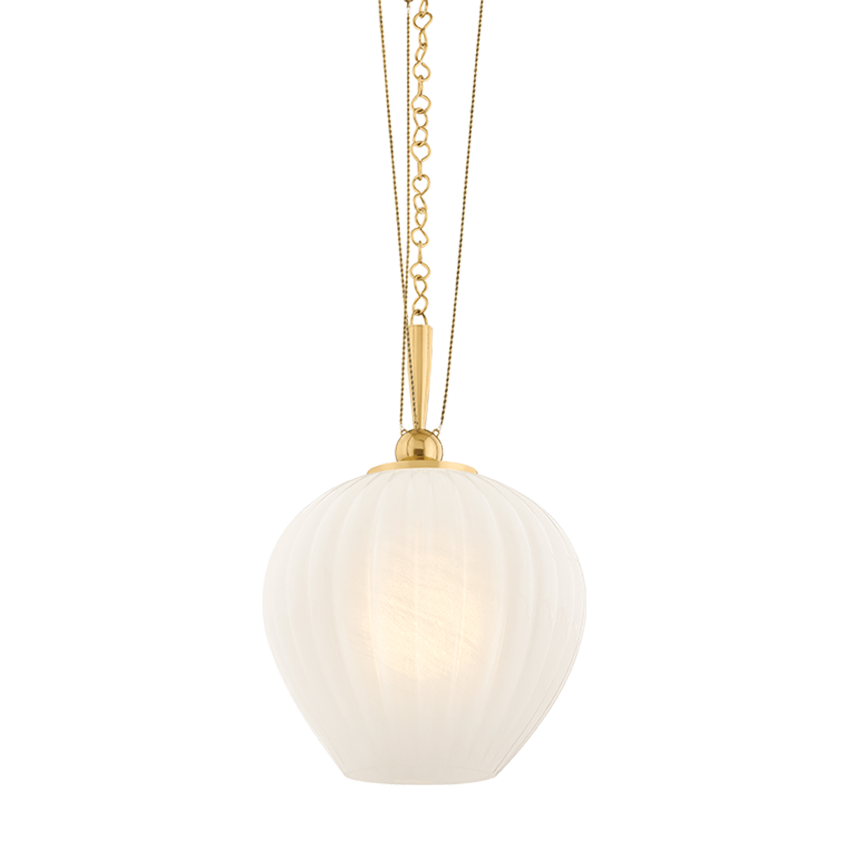 Azurite Pendant by Corbett Lighting in Vintage Polished Brass