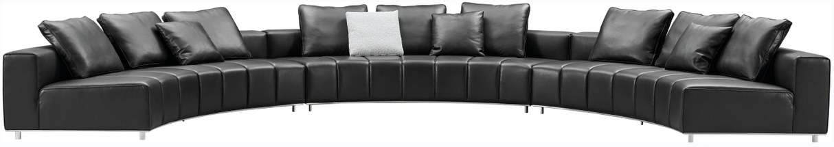 Lorne Black Leather Modular Sofa, Cocolea, , ,