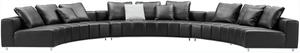 Lorne Black Leather Modular Sofa, Cocolea, , ,