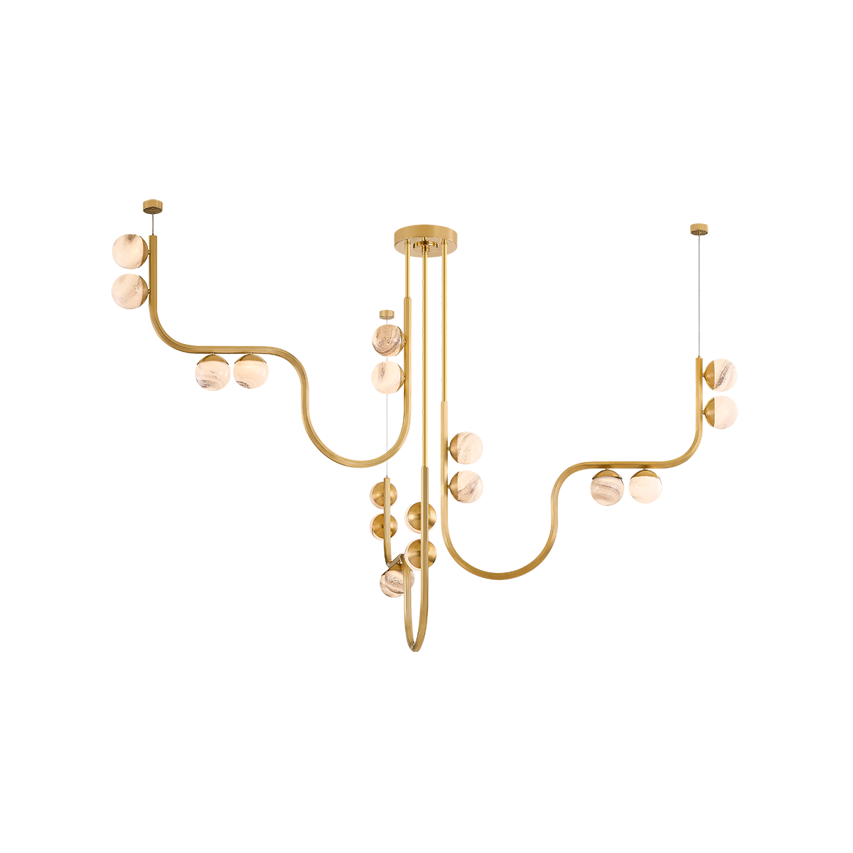 Avignon Chandelier by Corbett Lighting in Vintage Brass