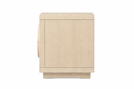 Bondi Curve Oak Bedside Table | Contemporary Light Oak Whitewash Designer Nightstand