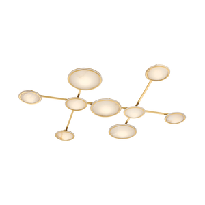 Goshenite 9-Light Flush Mount by Corbett Lighting in Vintage Brass