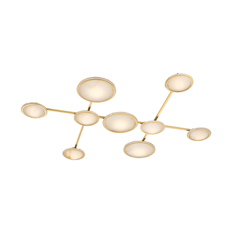 Goshenite 9-Light Flush Mount by Corbett Lighting in Vintage Brass