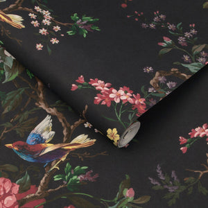 Venetian wallpaper in Noir by Natty & Polly, full pattern view