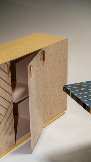 Nesso Sideboard Beige by Matteo Cibic, Scarlet Splendor, Cocolea