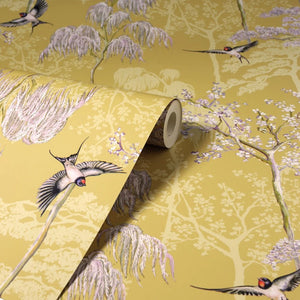 Japanese Garden Wallpaper in Ochre, Cocolea Natty & Polly, , ,