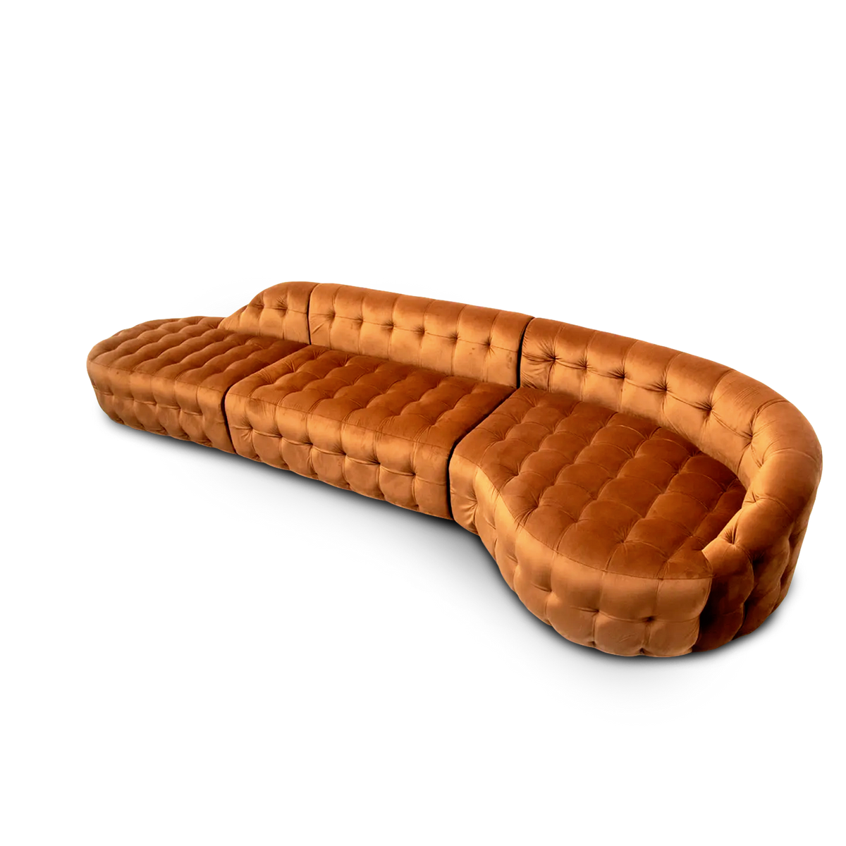 Serenity Modular Sofa Tan Velvet, Scarlet Splendor, Cocolea