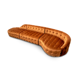 Serenity Modular Sofa Tan Velvet, Scarlet Splendor, Cocolea