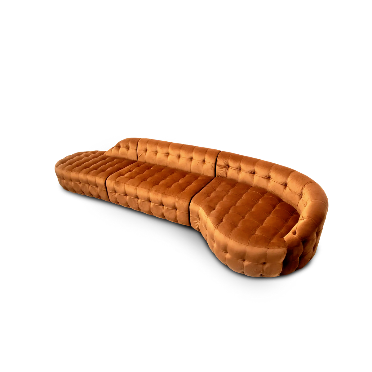 Serenity Modular Sofa Tan Velvet, Scarlet Splendor, Cocolea