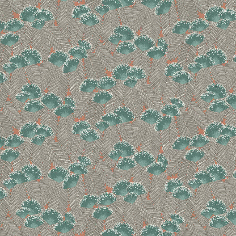 Clarice wallpaper in Cantaloupe by Natty & Polly, full pattern view