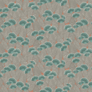 Clarice wallpaper in Cantaloupe by Natty & Polly, full pattern view