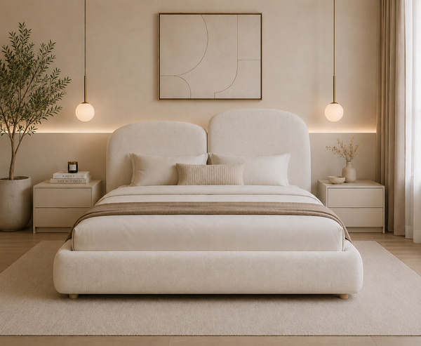 Aspen Cream Boucle Bed, Cocolea, , ,