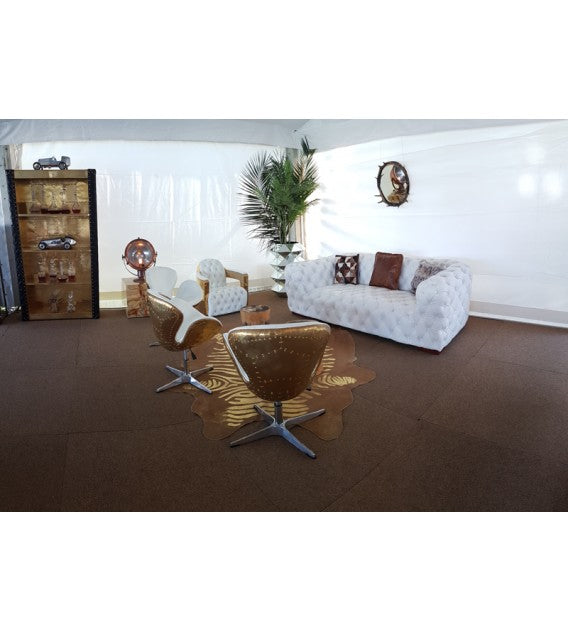 Gauntlet Polished Brass and White Leather Swan Chair, Cocolea, , ,