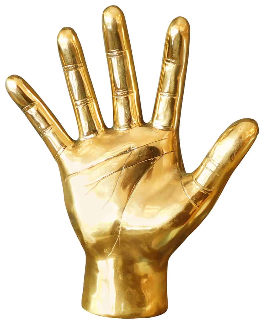 Palm Open Brass Hand Sculpture - Swarovski embellished, Cocolea, , ,