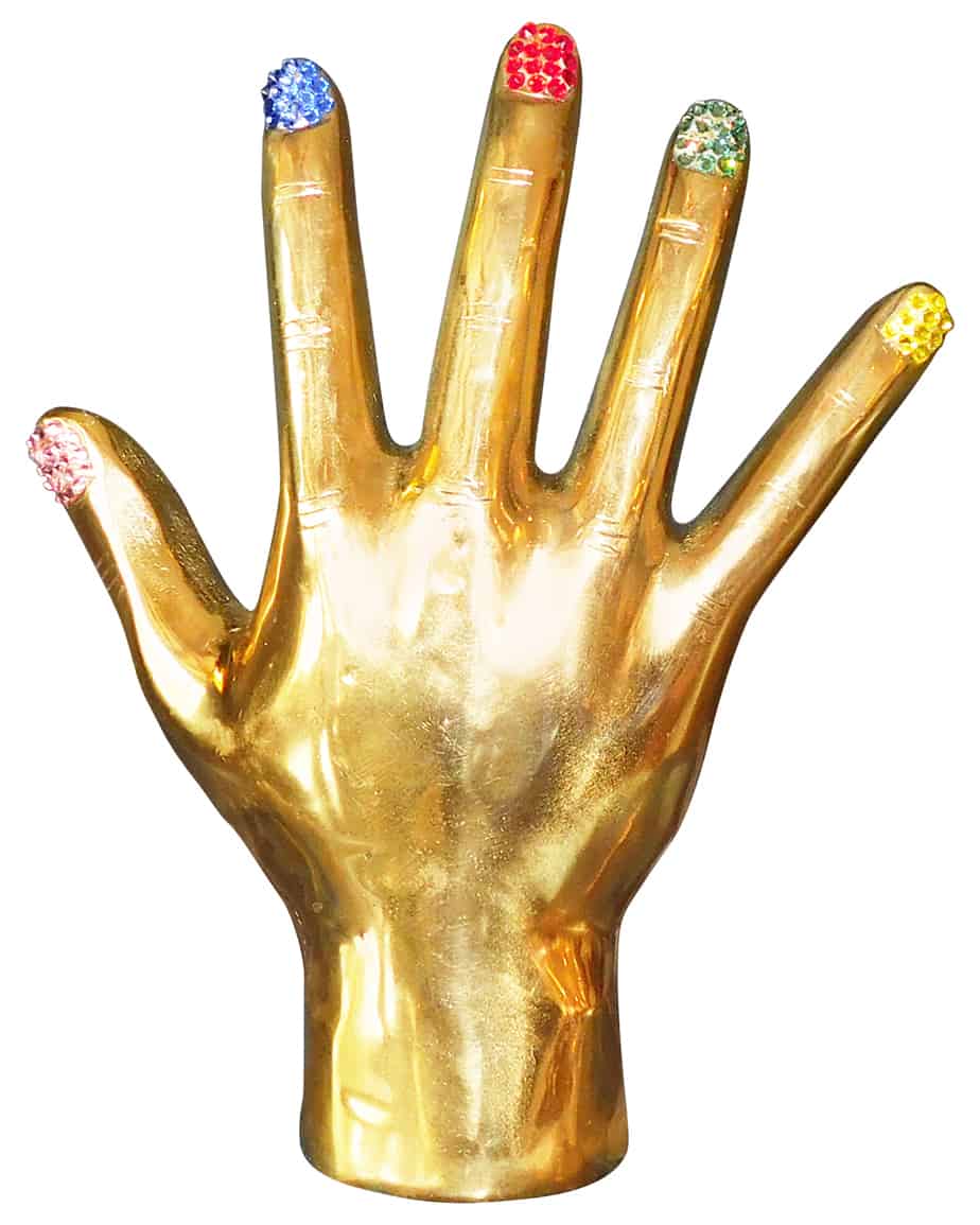 Palm Open Brass Hand Sculpture - Swarovski embellished, Cocolea, , ,