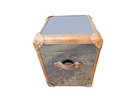 Crus Black Mirror Stainless Steel Vintage Trunk Table, Cocolea, , ,