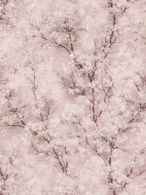 Chinoiserie Tree wallpaper in Pink by Natty & Polly, full pattern view