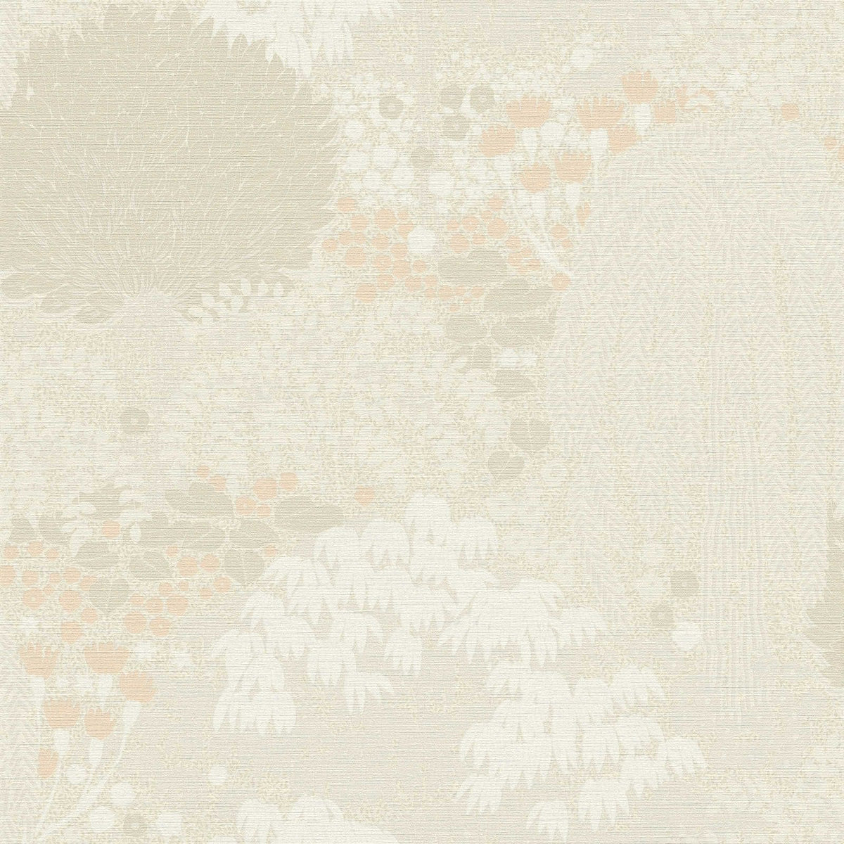 Weeping Tree wallpaper in Cream by Natty & Polly, full pattern view