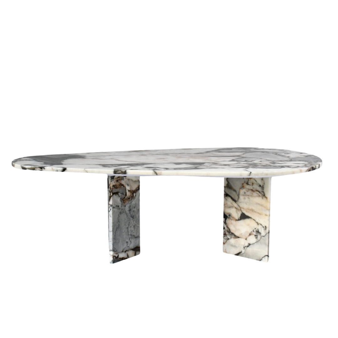 Elle Tear Drop Oval Marble Coffee Table, Cocolea, , ,