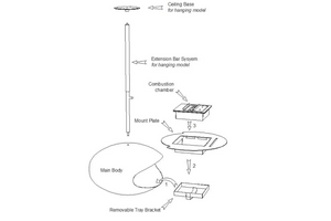Cocoon Aeris Hanging Ethanol Fireplace – Matt White with White Standard Hanging Pole, Cocolea, , ,