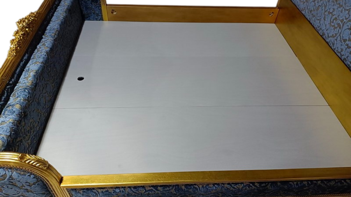 Louis French Style King Carved Gold Leaf Bed, Cocolea, , ,