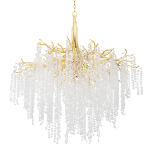Genoa Chandelier by Corbett Lighting in Gold Leaf