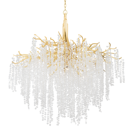 Genoa Chandelier by Corbett Lighting in Gold Leaf