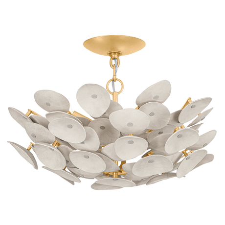Aimi 3-Light Semi Flush by Corbett Lighting in Vintage Gold Leaf