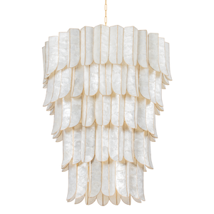 Cartagena Chandelier by Corbett Lighting in Vintage Gold Leaf
