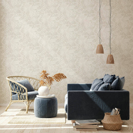 Wonderous Foliage wallpaper in Beige / Cream by Natty & Polly, full pattern view