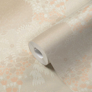 Weeping Tree wallpaper in Cream by Natty & Polly, full pattern view