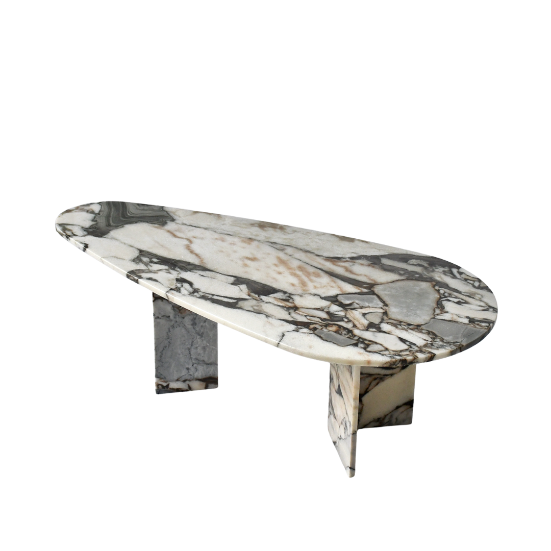 Elle Tear Drop Oval Marble Coffee Table, Cocolea, , ,