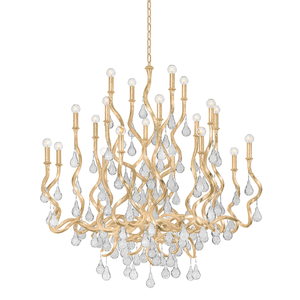 Aveline Chandelier by Corbett Lighting in Gold Leaf