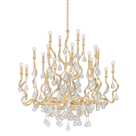Aveline Chandelier by Corbett Lighting in Gold Leaf