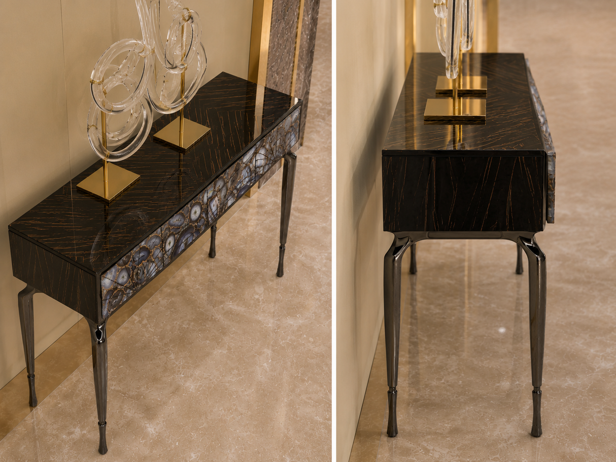 Aurora Agate Console | Custom Luxury Stone Entry Console Table